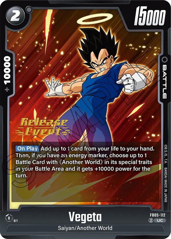 Vegeta (FB05-112) [New Adventure Release Event Cards] | Cards and Coasters CA
