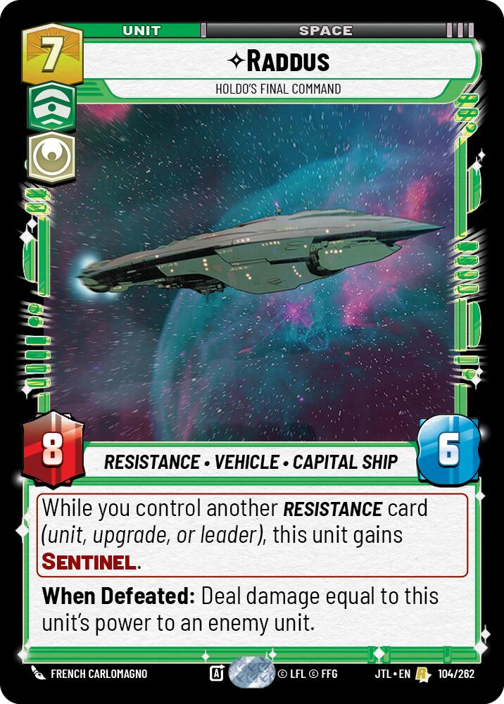 Raddus - Holdo's Final Command (104/262) (104/257) [Jump to Lightspeed] | Cards and Coasters CA