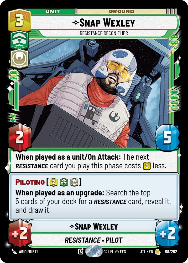 Snap Wexley - Resistance Recon Flier (098/262) (098/257) [Jump to Lightspeed] | Cards and Coasters CA