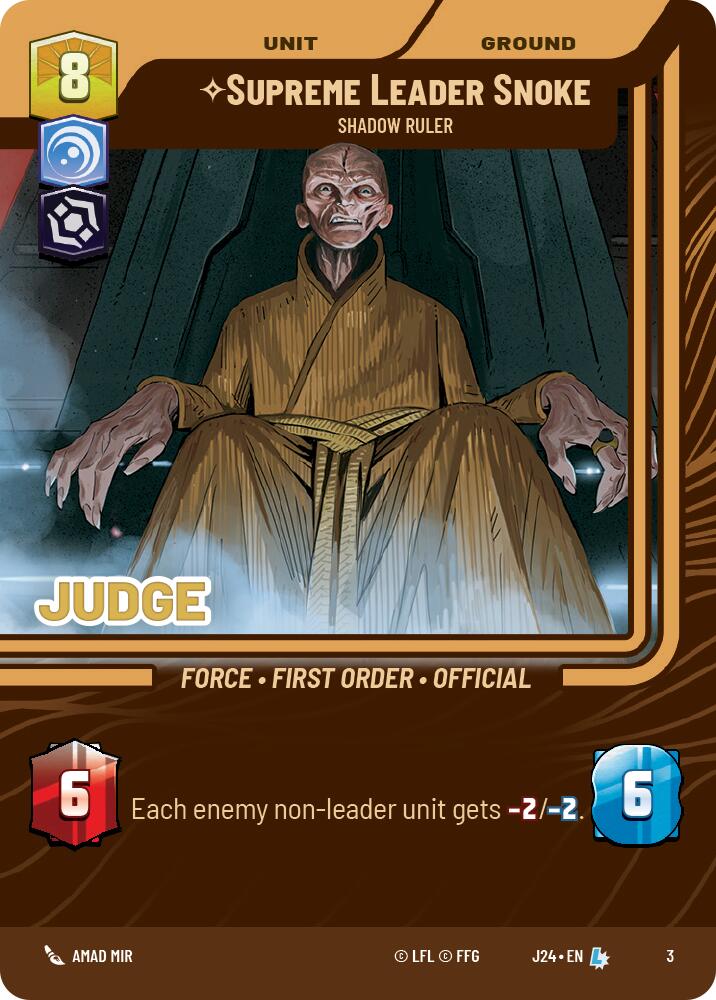 Supreme Leader Snoke - Shadow Ruler (3) (3) [Judge Promos] | Cards and Coasters CA