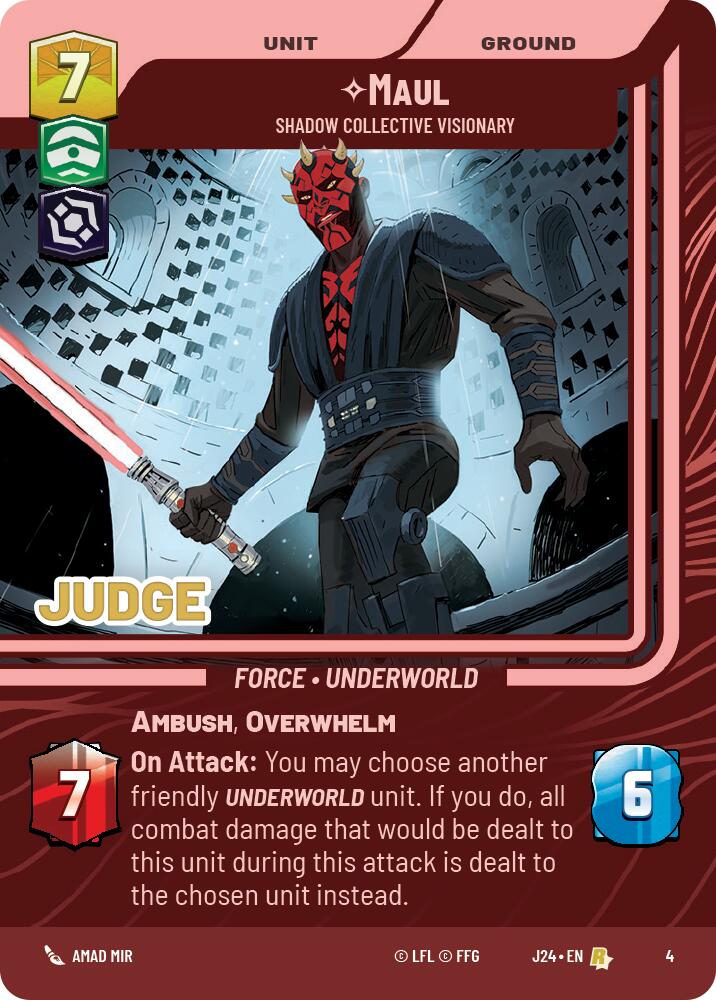 Maul - Shadow Collective Visionary (4) (4) [Judge Promos] | Cards and Coasters CA
