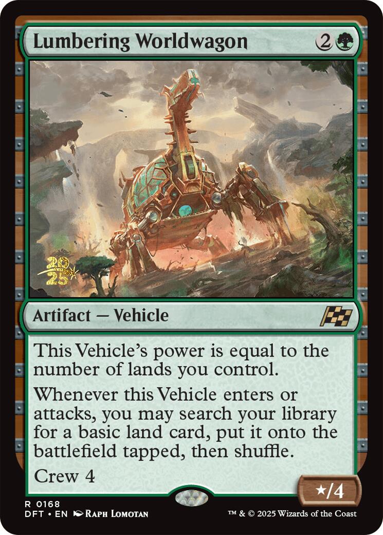 Lumbering Worldwagon [Aetherdrift Prerelease Promos] | Cards and Coasters CA