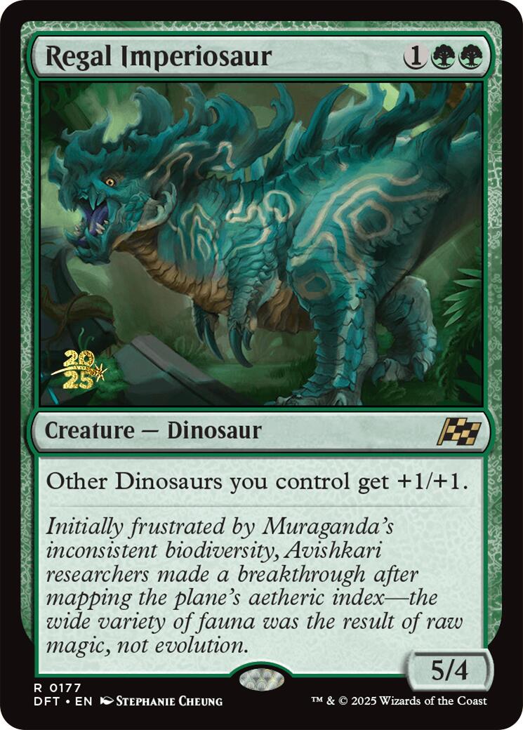 Regal Imperiosaur [Aetherdrift Prerelease Promos] | Cards and Coasters CA