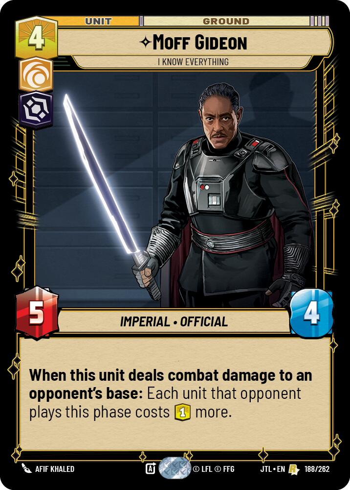 Moff Gideon - I Know Everything (188/262) (188/257) [Jump to Lightspeed] | Cards and Coasters CA