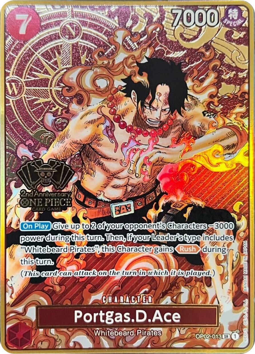 Portgas.D.Ace (Japanese Version 2nd Anniversary Set) [One Piece Promotion Cards] | Cards and Coasters CA