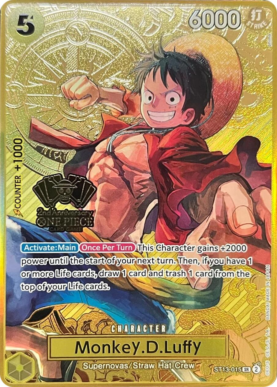Monkey.D.Luffy (Japanese Version 2nd Anniversary Set) [One Piece Promotion Cards] | Cards and Coasters CA