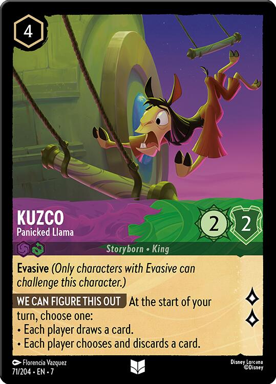 Kuzco - Panicked Llama (71/204) [Archazia's Island] | Cards and Coasters CA