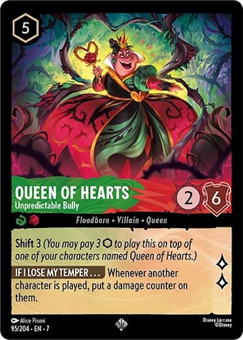 Queen of Hearts - Unpredictable Bully (95/204) [Archazia's Island] | Cards and Coasters CA