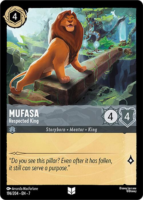 Mufasa - Respected King (196/204) [Archazia's Island] | Cards and Coasters CA