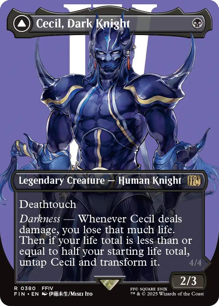 Cecil, Dark Knight // Cecil, Redeemed Paladin (Borderless) [FINAL FANTASY] | Cards and Coasters CA