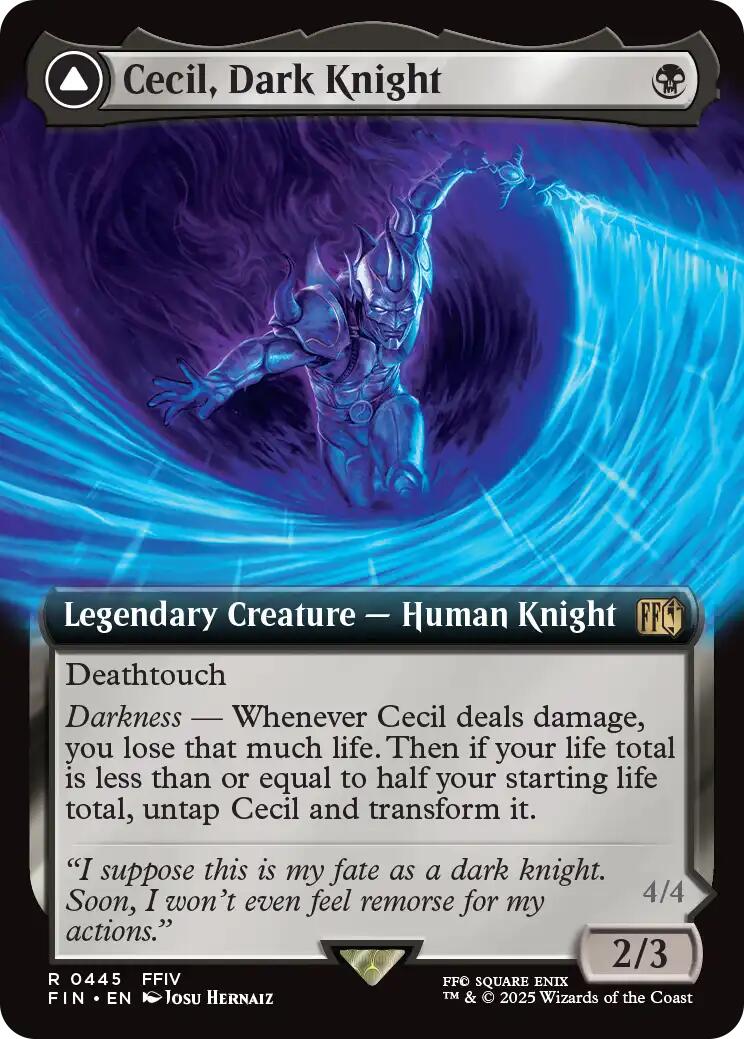 Cecil, Dark Knight // Cecil, Redeemed Paladin (Extended Art) [FINAL FANTASY] | Cards and Coasters CA