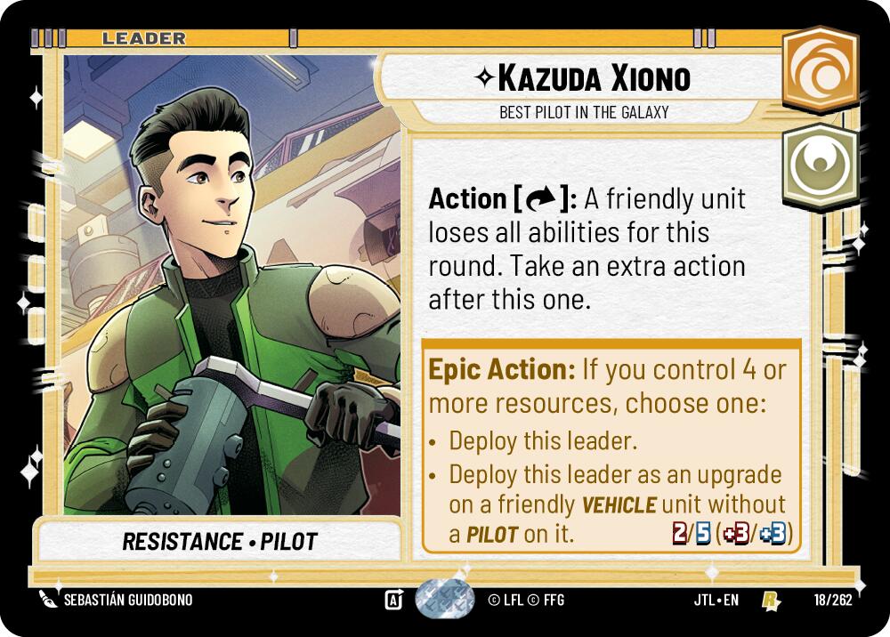 Kazuda Xiono - Best Pilot in the Galaxy (018/262) (018/257) [Jump to Lightspeed] | Cards and Coasters CA