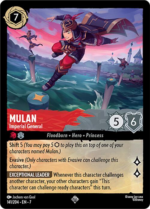 Mulan - Imperial General (141/204) [Archazia's Island] | Cards and Coasters CA