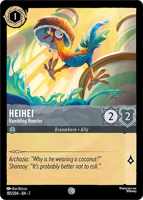 Heihei - Rambling Rooster (185/204) [Archazia's Island] | Cards and Coasters CA