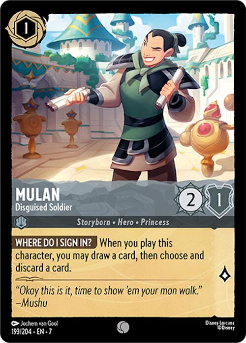 Mulan - Disguised Soldier (193/204) [Archazia's Island] | Cards and Coasters CA