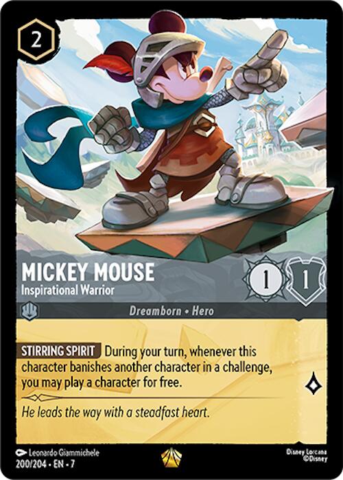 Mickey Mouse - Inspirational Warrior (200/204) [Archazia's Island] | Cards and Coasters CA