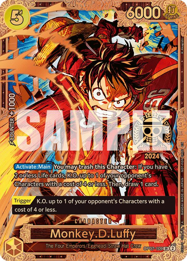 Monkey.D.Luffy (Championship 2024 World Final 3rd Place) [One Piece Promotion Cards] | Cards and Coasters CA