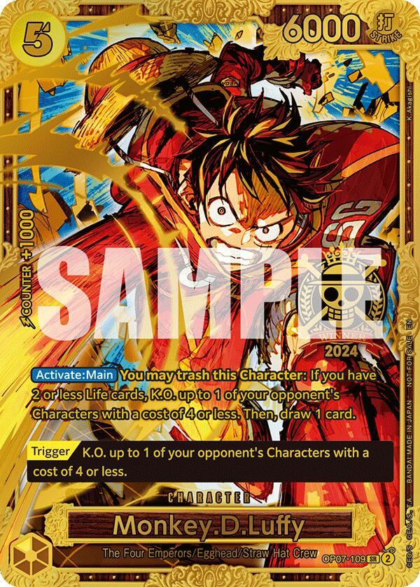 Monkey.D.Luffy (Championship 2024 World Final 1st Place) [One Piece Promotion Cards] | Cards and Coasters CA