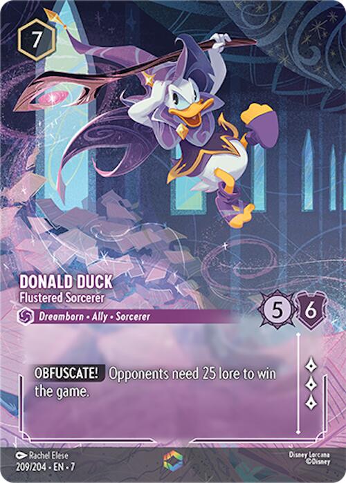 Donald Duck - Flustered Sorcerer (Enchanted) (209/204) [Archazia's Island] | Cards and Coasters CA