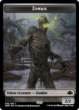 Zombie // Elemental Double-Sided Token [Dominaria Remastered Tokens] | Cards and Coasters CA