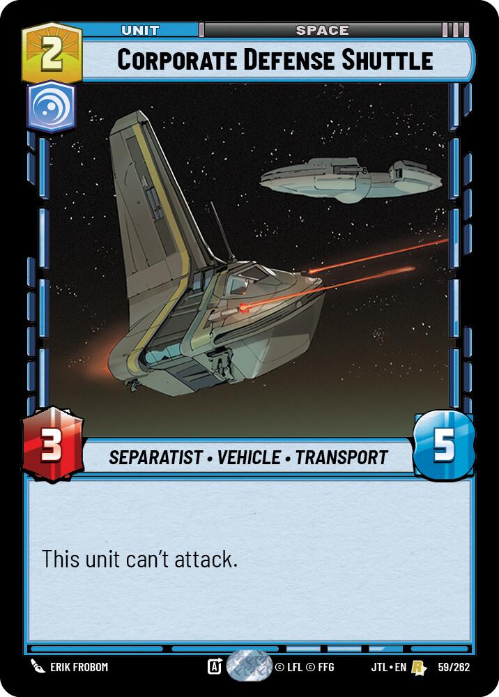 Corporate Defense Shuttle (059/262) (059/262) [Jump to Lightspeed] | Cards and Coasters CA