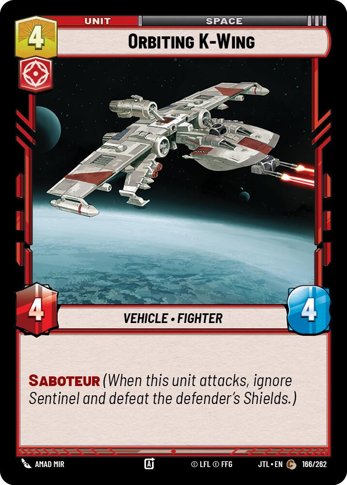 Orbiting K-Wing (166/262) (166/262) [Jump to Lightspeed] | Cards and Coasters CA