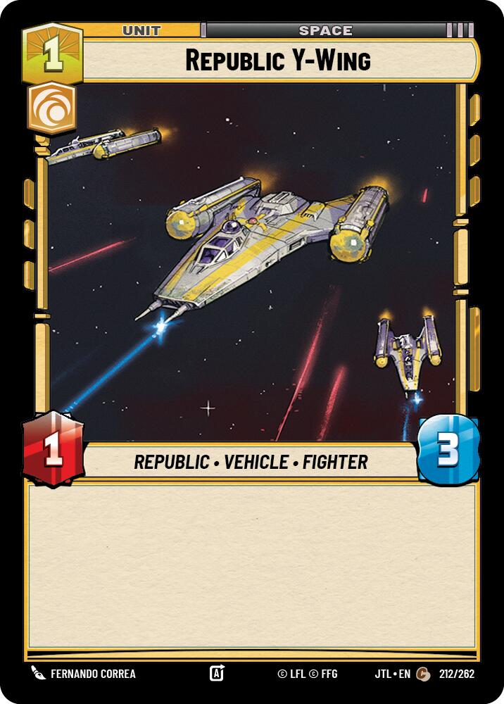 Republic Y-Wing (212/262) (212/262) [Jump to Lightspeed] | Cards and Coasters CA