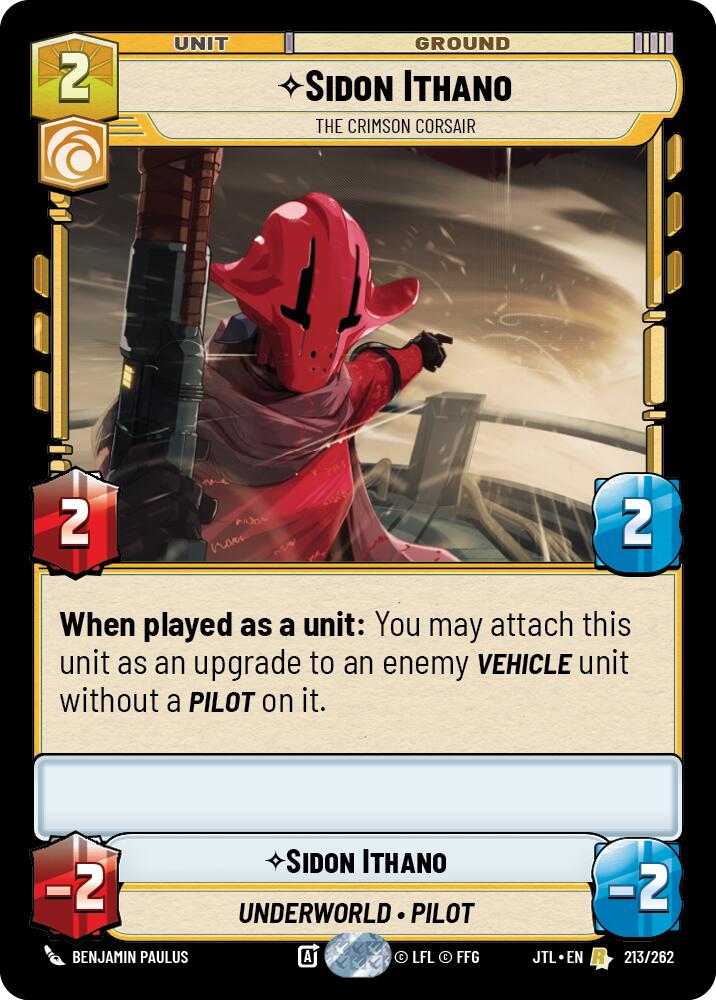 Sidon Ithano - The Crimson Corsair (213/262) (213/262) [Jump to Lightspeed] | Cards and Coasters CA