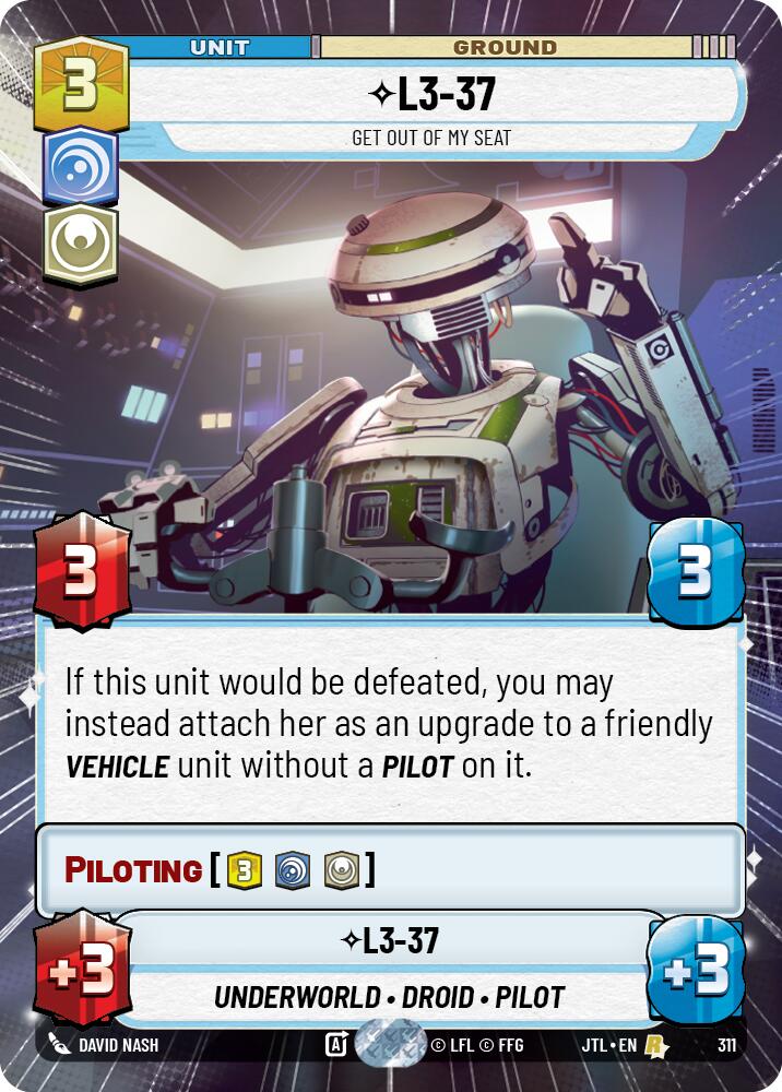 L3-37 - Get Out Of My Seat (311) (Hyperspace) (311) [Jump to Lightspeed] | Cards and Coasters CA