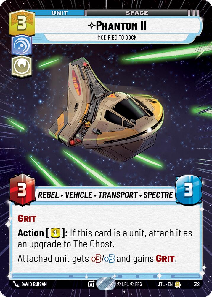 Phantom II - Modified to Dock (312) (Hyperspace) (312) [Jump to Lightspeed] | Cards and Coasters CA