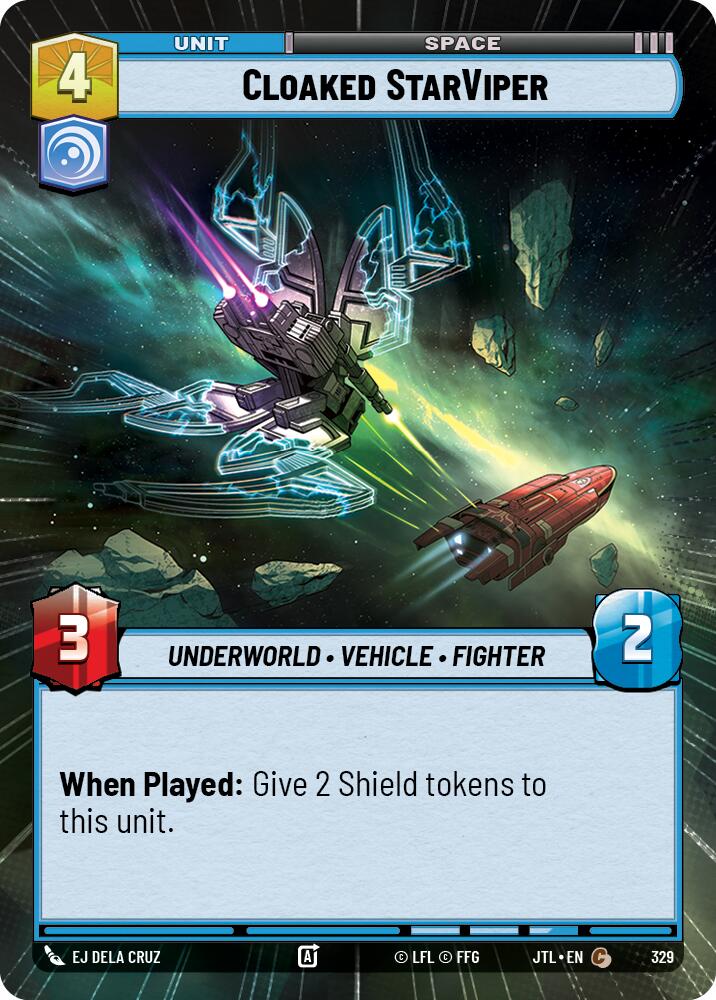Cloaked StarViper (329) (Hyperspace) (329) [Jump to Lightspeed] | Cards and Coasters CA