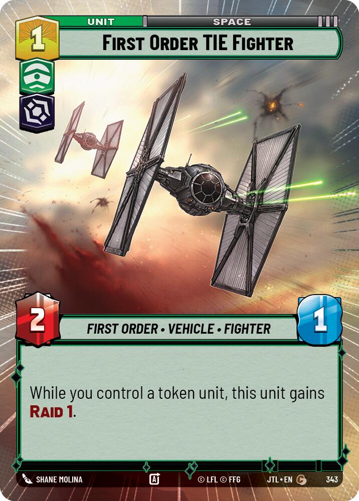 First Order TIE Fighter (343) (Hyperspace) (343) [Jump to Lightspeed] | Cards and Coasters CA