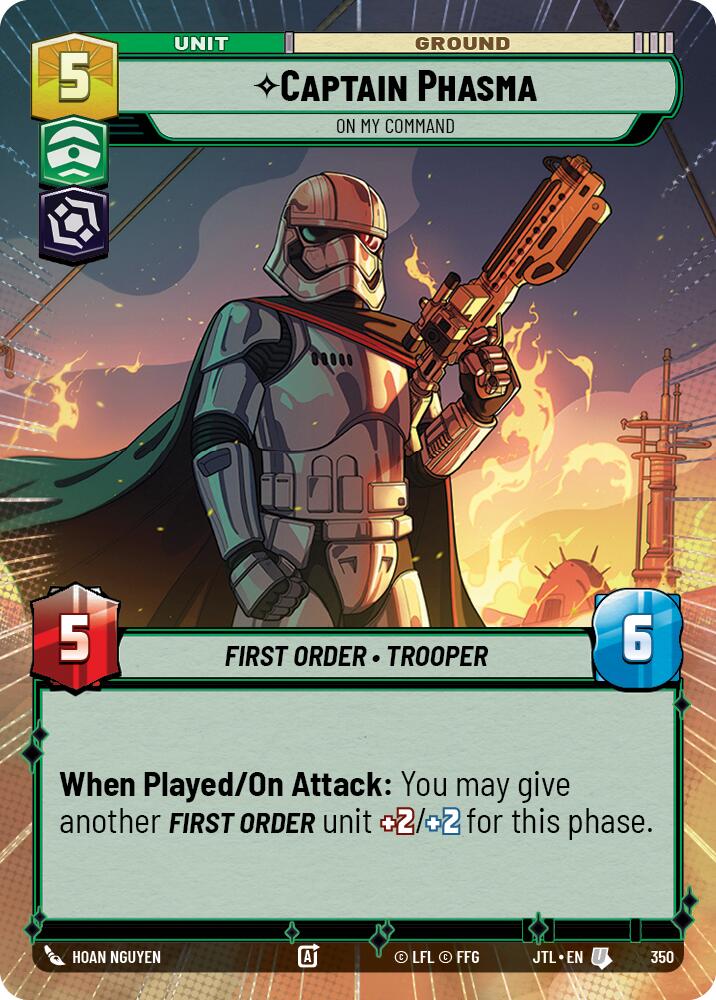 Captain Phasma - On My Command (350) (Hyperspace) (350) [Jump to Lightspeed] | Cards and Coasters CA