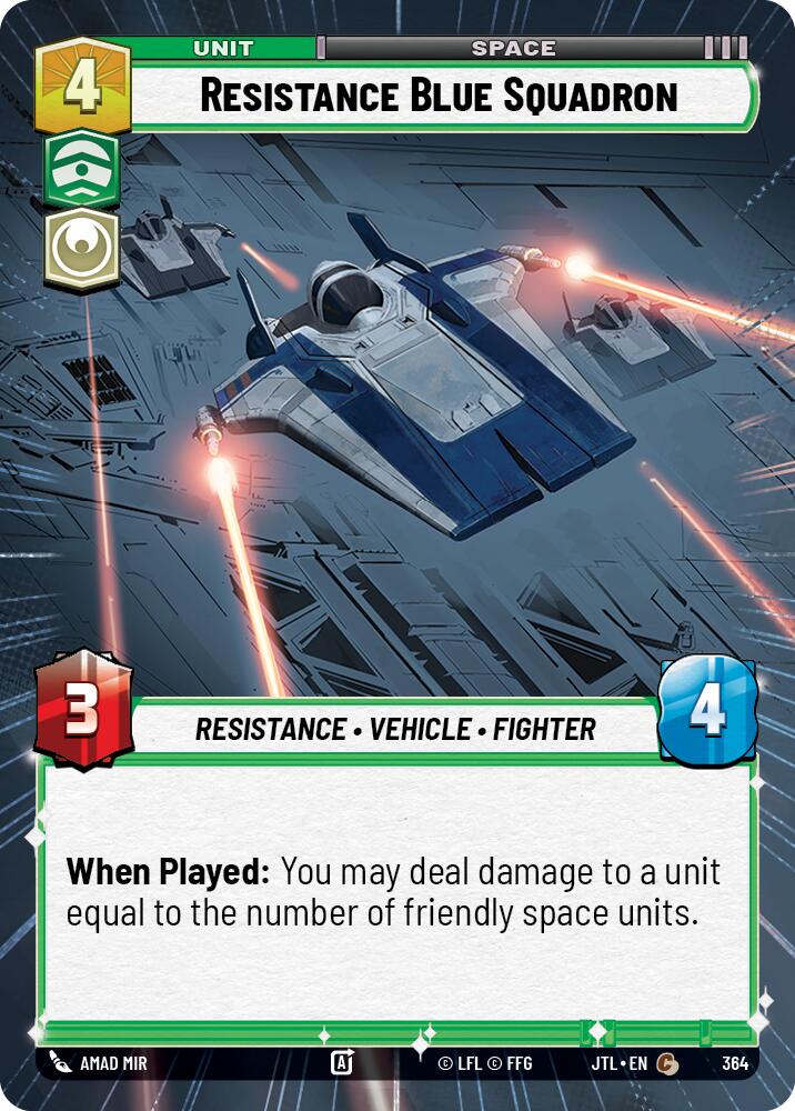 Resistance Blue Squadron (364) (Hyperspace) (364) [Jump to Lightspeed] | Cards and Coasters CA