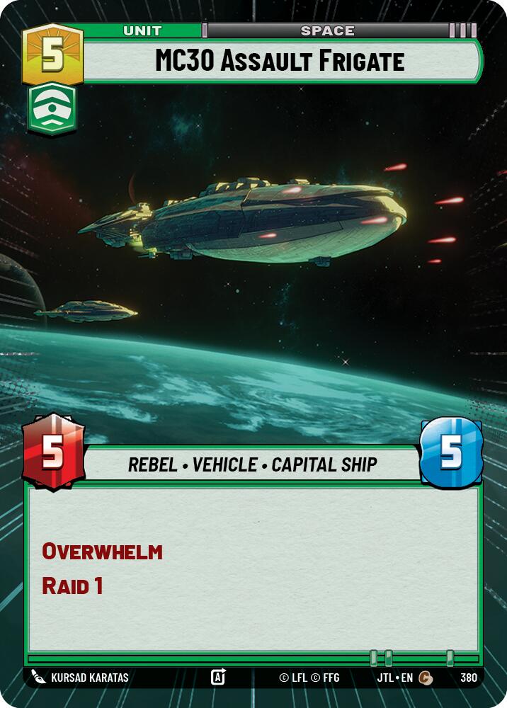 MC30 Assault Frigate (380) (Hyperspace) (380) [Jump to Lightspeed] | Cards and Coasters CA
