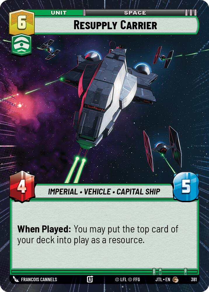 Resupply Carrier (381) (Hyperspace) (381) [Jump to Lightspeed] | Cards and Coasters CA