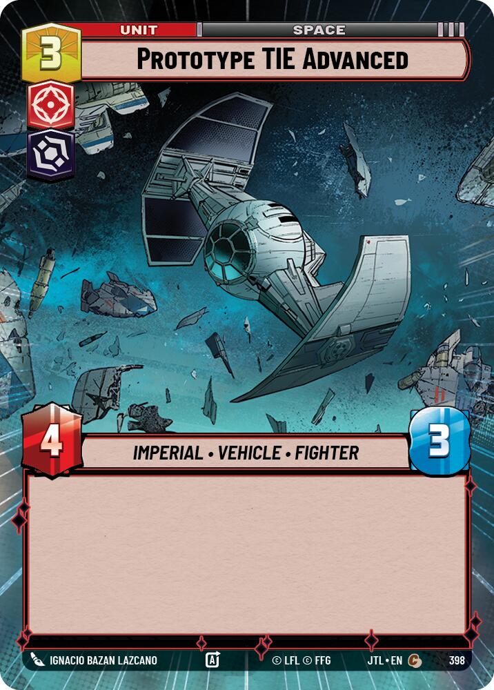 Prototype TIE Advanced (398) (Hyperspace) (398) [Jump to Lightspeed] | Cards and Coasters CA