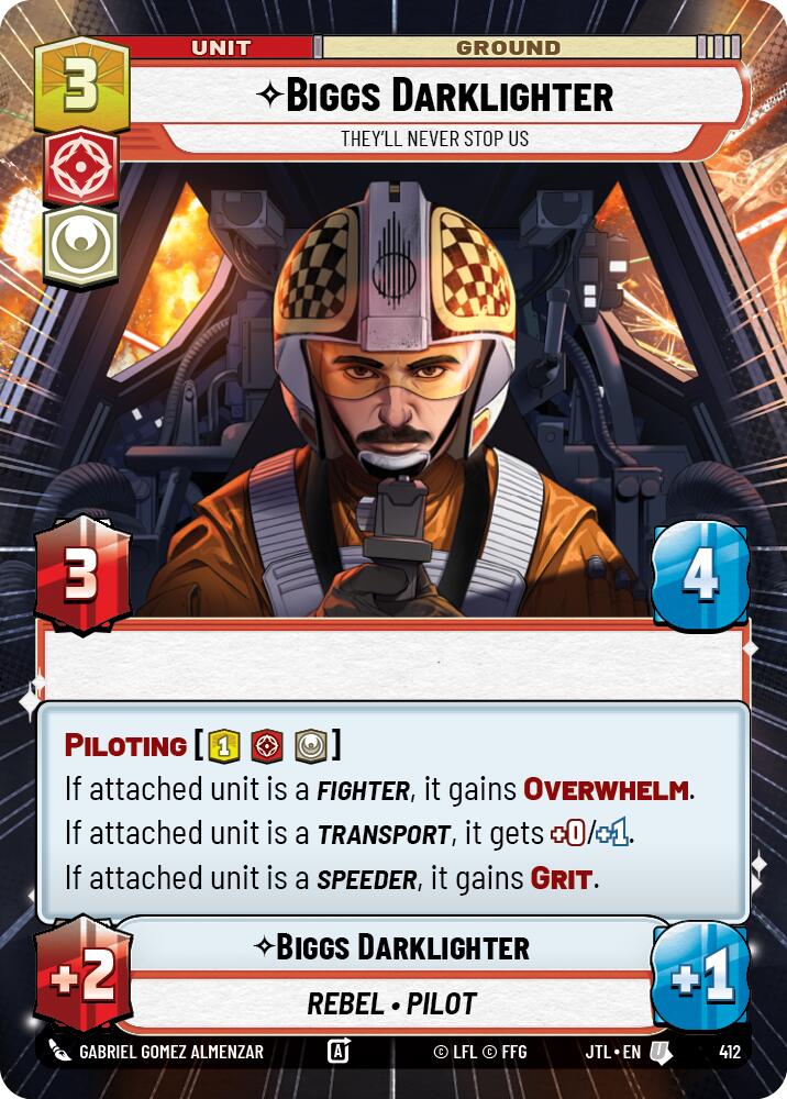 Biggs Darklighter - They'll Never Stop Us (412) (Hyperspace) (412) [Jump to Lightspeed] | Cards and Coasters CA