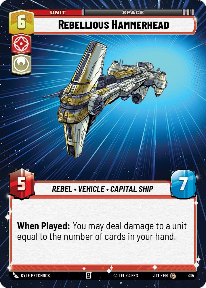 Rebellious Hammerhead (415) (Hyperspace) (415) [Jump to Lightspeed] | Cards and Coasters CA