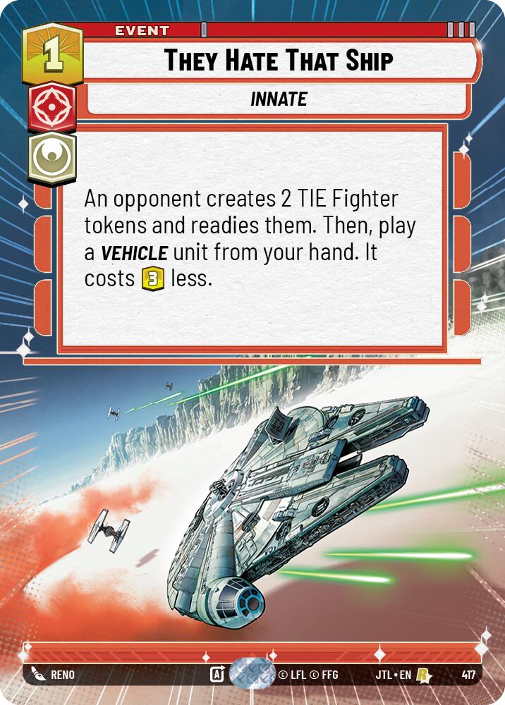 They Hate That Ship (417) (Hyperspace) (417) [Jump to Lightspeed] | Cards and Coasters CA