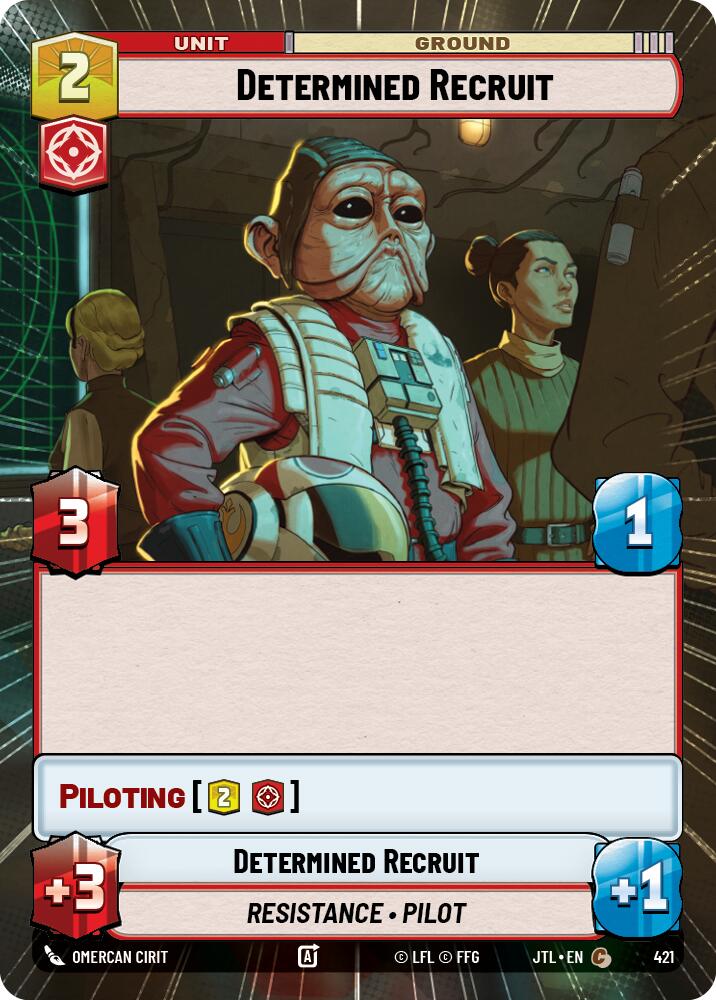 Determined Recruit (421) (Hyperspace) (421) [Jump to Lightspeed] | Cards and Coasters CA