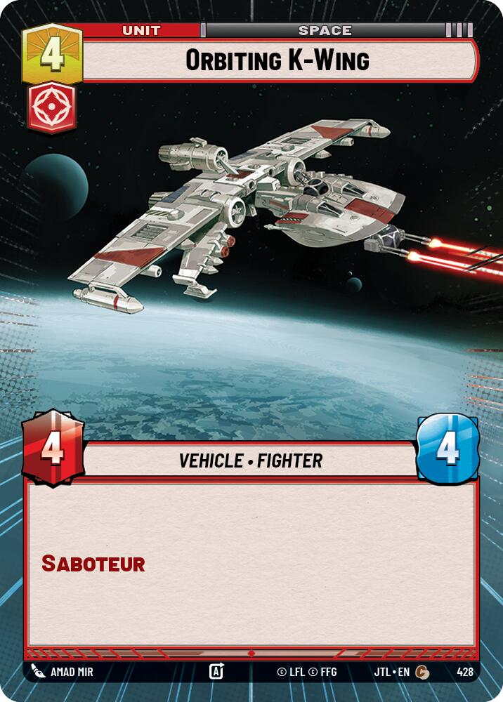 Orbiting K-Wing (428) (Hyperspace) (428) [Jump to Lightspeed] | Cards and Coasters CA