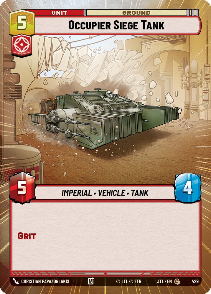 Occupier Siege Tank (429) (Hyperspace) (429) [Jump to Lightspeed] | Cards and Coasters CA