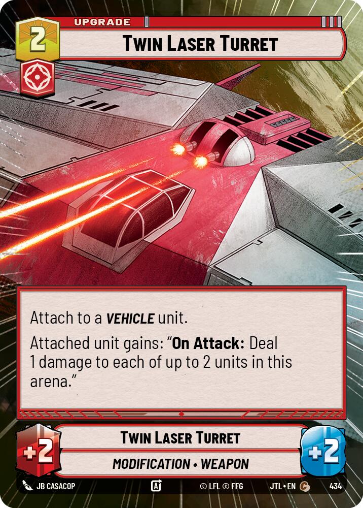 Twin Laser Turret (434) (Hyperspace) (434) [Jump to Lightspeed] | Cards and Coasters CA