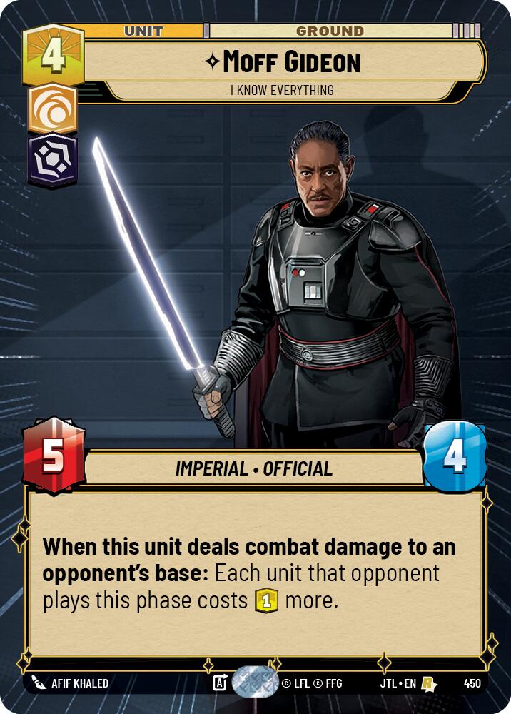 Moff Gideon - I Know Everything (450) (Hyperspace) (450) [Jump to Lightspeed] | Cards and Coasters CA