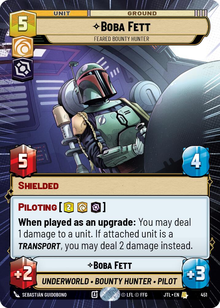 Boba Fett - Feared Bounty Hunter (451) (Hyperspace) (451) [Jump to Lightspeed] | Cards and Coasters CA