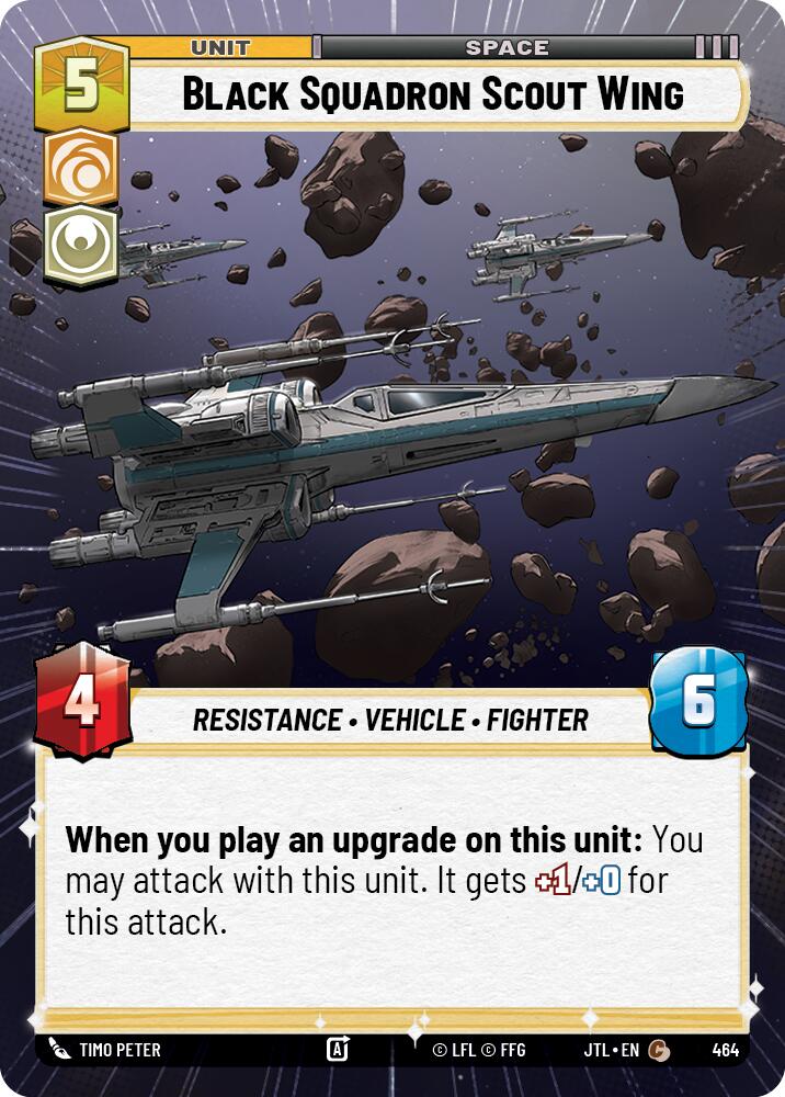 Black Squadron Scout Wing (464) (Hyperspace) (464) [Jump to Lightspeed] | Cards and Coasters CA