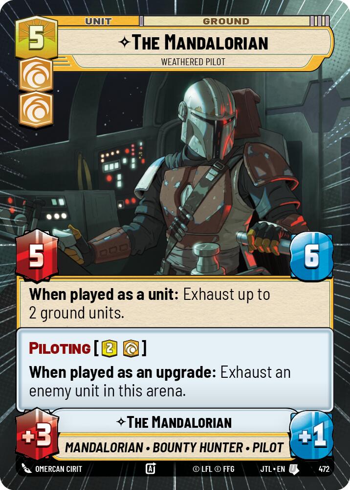 The Mandalorian - Weathered Pilot (472) (Hyperspace) (472) [Jump to Lightspeed] | Cards and Coasters CA