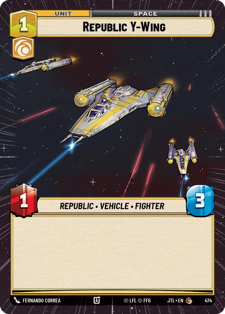Republic Y-Wing (474) (Hyperspace) (474) [Jump to Lightspeed] | Cards and Coasters CA