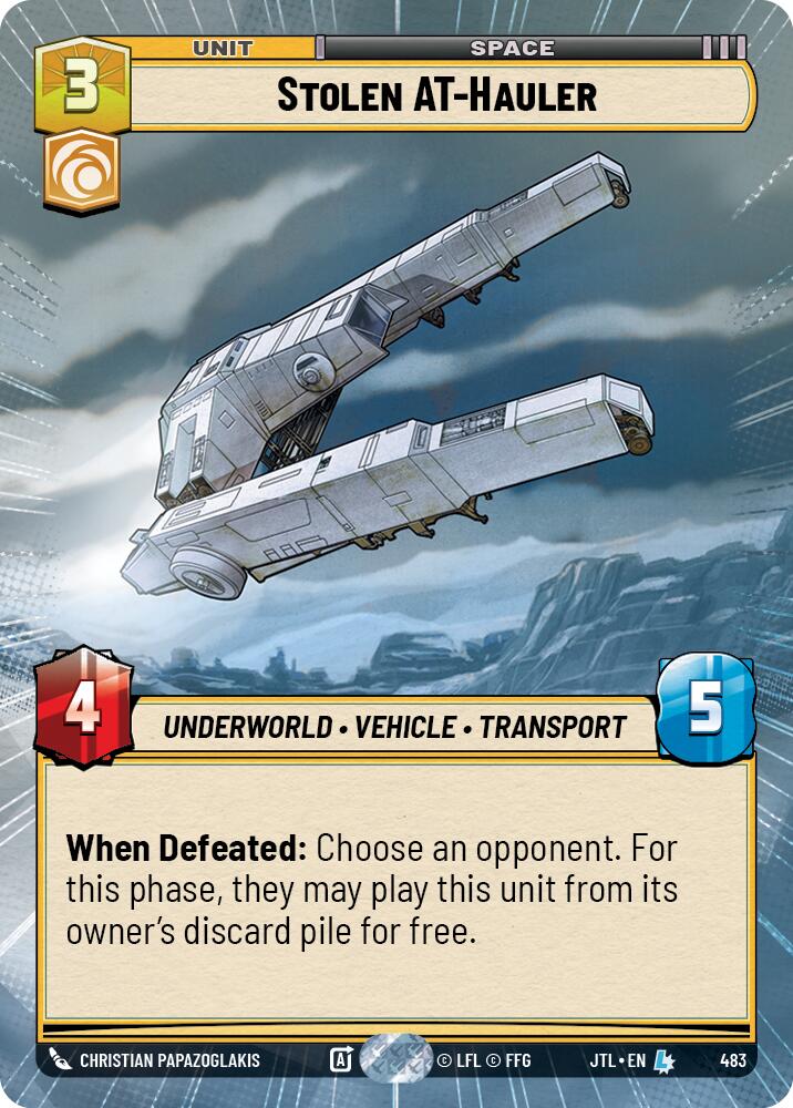 Stolen AT-Hauler (483) (Hyperspace) (483) [Jump to Lightspeed] | Cards and Coasters CA